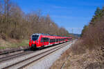 442 217 DB Regio als S3 39346 (Neumarkt (Oberpf) - N�rnberg Hbf) bei Postbauer-Heng, 11.04.2022