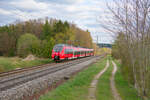 442 219 DB Regio als S3 39366 (Neumarkt (Oberpf) - N�rnberg Hbf) bei Postbauer-Heng, 18.04.2022