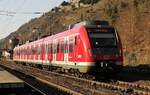 430 186 der S-Bahn Rhein-Main in Oberwesel auf Überführungsfahrt am 10.03.2022 