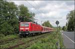 Die Dsseldorfer 143 913 (9180 6 143 913-2 D-DB) durchfhrt bei Oberwengern den  Krutergarten ;-) mit einem S-Bahnzug der Linie S5 (bis Hagen S8) von Mnchengladbach Hbf komment Richtung Witten Hbf.