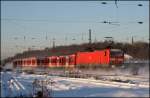 143 177 (9180 6 143 177-4 D-DB) trgt deutliche Spuren von Eis und Schnee im Berreich der Puffer. Am Morgen des 06.01.2009 schiebt sie einen Zug der Linie S1 nach Dsseldorf Hbf.
