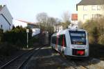 Abellio-VT 12009 fährt als S7-Kurzpendel in Richtung Solingen Hbf aus dem Haltepunkt Solingen-Grünewald aus (30.12.13).