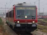 S-BAHN von Rostock Seehafen Nord nach Rostock Hbf  bei der Einfahrt im Haltepunkt Rostock Toitenwinkel.Aufgenommen am  12.04.08