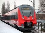 442 342-2 als S3 von Warnemnde nach Gstrow kurz vor der Ausfahrt im Haltepunkt Rostock-Holbeinplatz.31.01.2014 