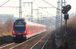 430 024 + 430 039 + 430 095 erklimmen die Steigung zwischen den Stationen Böblingen und Hulb.