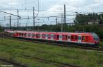 2 x Bombardier Talent DB Regio BR 442 vom Franken-Thüringen-Express + 430 017 der S-Bahn Stuttgart als DbZ von Hennigsdorf nach Augsburg, fotografiert in Halle ( Saale ) am 17.06.2012