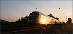 Die Sonne in der Breitseite -    Ein Zug der Baureihe 430 auf der S2 nach Schorndorf bei Weinstadt-Endersbach.