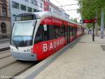 Bauhaus Saarbahn an der Haltestelle Saarbrcken Landwehrplatz.