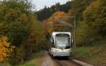 TW 1028 der Saarbahn als Sonderzug bei Marxzell 29.10.11
