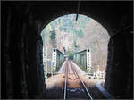 Mit der S41 das Murgtal hinunter -    Mit einer Länge von 364 Meters ist der Haulertunnel der längste der zehn Tunnels entlang der Murgtalbahn.