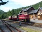 Ankunft im Kurort Oybin des Zuges 706 aus Zittau.