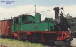 Museumslok Schsische IV K 132 und Schmalspur-Gterwagen mit Heberlein-Seilbremse 1992 in Zittau Hbf.