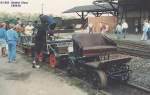 Drei Schmalspur-Draisinen bei Bahnhoffest 1992 in Zittau Hbf.