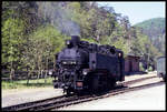 991776 rangiert hier am 2.5.1990 im Endbahnhof Oybin.