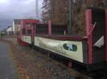 Der Denkmalgterzug der Brhltalbahn der in Hangelar abgestellt ist.