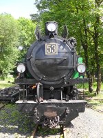 Dies ist die Vorderansicht der rund 40 Tonnen schweren Lok 53 der Brltalbahn(RSE).