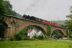 Brohtalbahn Dampflok 11sm Mallet auf dem Tönissteiner Viadukt, am 10.06.2018.