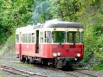 Brohltalbahn - Tiebwagen VT 30  im Bahnhofsareal von Brohl am 03.05.2008