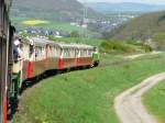 Brohltalbahn - Vulkan Express unterwegs bei der Bergfahrt nach Engeln am 03.05.2008  