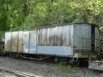 Brohltalbahn - Gterwagen BEG 406 der Brohltalbahn in Brohl abgestellt am 03.05.2008