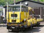 Brohltalbahn - Abgestelltes Baudiesntfahrzeug  Robel 53.0592 IBS  HANSEMANN vor dem Depot in Brohl am 03.05.2008