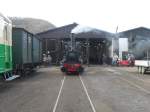 Dampflok Franzburg bei den Versorgungsanlagen der Brohltalbahn.