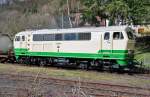 Schmalspurdiesllok D5 der B.E.G. im Bahnhof Burgbrohl - 02.04.2010