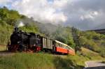 99 6101 der HSB als Gastfahrzeug bei der Brohlatalbahn bei Niederzissen (25.08.2012)  