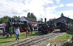 Dampflokparade beim Bahnhofsfest der Öchsle Museumsschmalspurbahn am 10.09.2017 in Ochsenhausen.