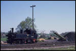 991542 rollt am 3.56.1990 im Bahnhof Mügeln zum Bekohlen.