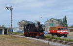 Döllnitzbahn Sächsische IV K 99 584 in Oschatz auf der Schmalspurbahn Strecke Oschatz – Mügeln - Glossen 10.05.2020