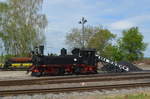 Döllnitzbahn Sächsische IV K 99 584 in Mügeln (bei Oschatz) auf der Schmalspurbahn Strecke Oschatz – Mügeln - Glossen 10.05.2020