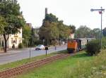 Zug der Dllnitzbahn von Oschatz Sd nach Oschatz anllich der Landesgartenschau