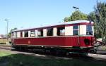 Gastfahrzeug VT137 322 der Zittauer Schmalspurbahnen am Morgen des 13.06.2009 vor dem Mgelner Heizhaus.