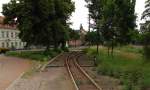 Ein Abzweig zu einem ehemaligen Anschlussgleis (?) der Dllnitzbahn, hinter dem Hauptbahnhof in Oschatz; 09.06.2011