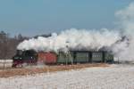 99 1568-7 der Prenitztalbahn zwischen Schweta und Mgeln am 12.02.2012.