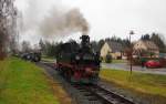 Dllnitzbahn 99 1574-5 beim Umsetzen am 02.01.2012 im Endbahnhof Glossen.