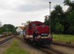 Dllnitzbahn 199 030-8, beim umsetzen in Oschatz Hbf; 09.06.2011