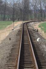 Typischer Streckenverlauf der Döllnitzbahn.22.03.2015 14:11Uhr.