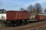 Teil des Fotogüterzuges der Döllnitzbahn.22.03.2015  14:23 Uhr.
