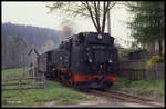 991776 erreicht hier am 6.6.1991 mit dem P 14312 aus Cranzahl den Ort Hammerunterwiesenthal.