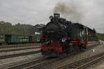 99 1785-7 der SDG rangiert im Bahnhof Oberwiesenthal (25.09.2023)