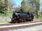 Dampflok 99-772 der SDG-Fichtelbergbahn. 
11.05.2008 Oberwiesenthal
