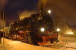 Die schne 99 794 wartet am 22.01.2010 in Kretscham-Rotesehma auf dem Abfahrtsbefehl.