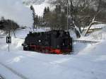 04.01.2011 99 773 beim Umsetzen im Endbahnhof Oberwiesenthal