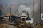 SDG 99 785 vor Zug 1007 Cranzahl - Oberwiesenthal, Fichtelbergbahn KBS 518, fotografiert bei der Ausfahrt Bhf.