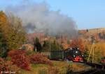 SDG 99 785 vor Zug 1007 Cranzahl - Oberwiesenthal, Fichtelbergbahn KBS 518, fotografiert in Unterwiesenthal am 24.10.2012  