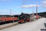 99 1773 als Rangierfahrt am 14.04.2013 in Cranzahl im Gterbereich bzw. der Rollwagengrube.