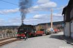 99 1773 als Rangierfahrt am 14.04.2013 in Cranzahl im Gterbereich.