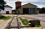 Bei der Härtsfelbahn lagen zu dieser Zeit (1988?) nur einige wenige Schienen vor dem früheren Lokschuppen in Neresheim, sie führten noch nicht weiter über das Areal hinaus.
